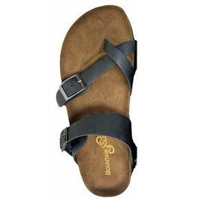 Mountain Sole Left Shoe ONLY Black Leather Sandal Slip On Adj Size 6